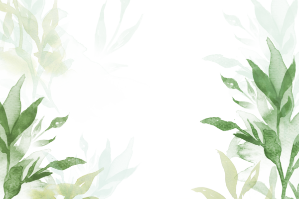 Bahar png çiçekli arkaplan yapraklı suluboya resimli yeşil