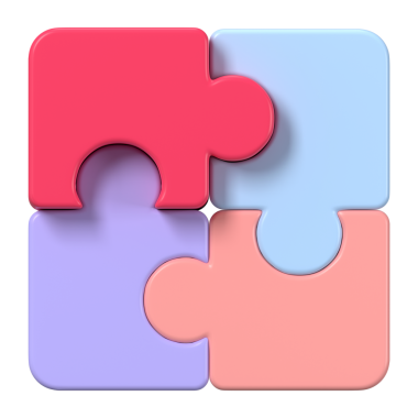 Yapboz png etiketi, şeffaf arkaplanda 3D iş takım çalışması sembolü