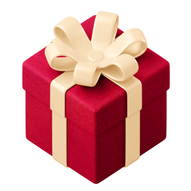 Kırmızı hediye kutusu png etiketi, şeffaf arkaplanda 3D doğum günü grafiği