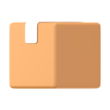 Paket kutusu png, şeffaf arkaplan üzerinde 3D dağıtım nesnesi çizimi