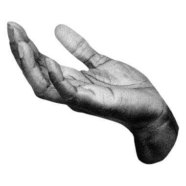 Siyah avuç içi png el kesme, gri ölçekli kolaj ögesi şeffaf arkaplan