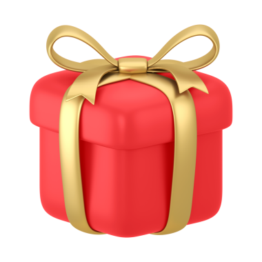 Hediye, ödül simgesi png etiketi, 3D resimleme, şeffaf arkaplan