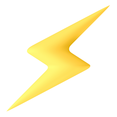 Thunderbolt png 3B çıkartması, şeffaf arkaplan