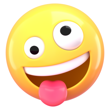 Çılgın yüz 3D png ifade etiketi, şeffaf arkaplan