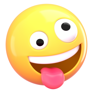 Çılgın yüz 3D png ifade etiketi, şeffaf arkaplan