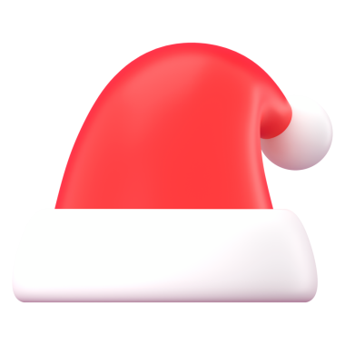 Noel Baba şapkası 3D png çıkartması, şeffaf arkaplan