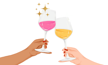 Şarap kadehlerini tokuşturur. Png çıkartması, şeffaf arka plan.