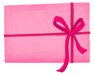 Pembe doğum günü png hediye kutusu etiketi, şirin illüstrasyon, şeffaf arkaplan