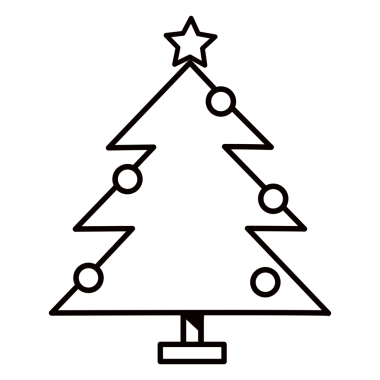 Noel ağacı png, çizgi çizimi, şeffaf arkaplan