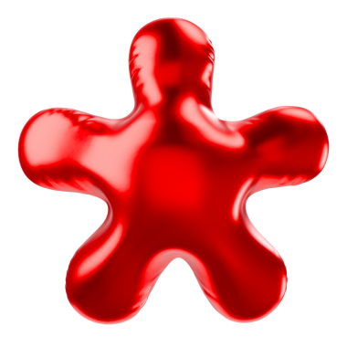 Asterisk png 3D kırmızı balon sembolü, şeffaf arkaplan