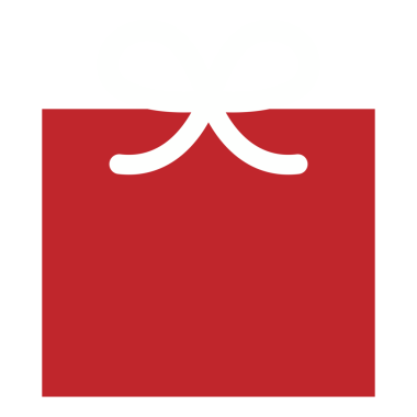 Kırmızı hediye kutusu. Noel resmi, şeffaf arkaplan.