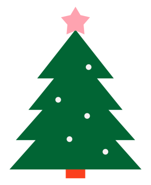 Noel ağacı png geometrik düz çizim, şeffaf arkaplan