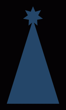 Mavi Noel ağacı png geometrik düz çizim, şeffaf arkaplan