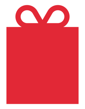 Kırmızı hediye kutusu. Noel resmi, şeffaf arkaplan.