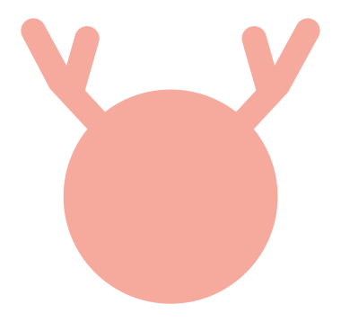 Sıkıcı pembe ren geyiği. Noel resmi, şeffaf arkaplan.