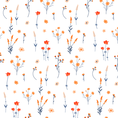 Yaban çiçeği deseni şeffaf arkaplan