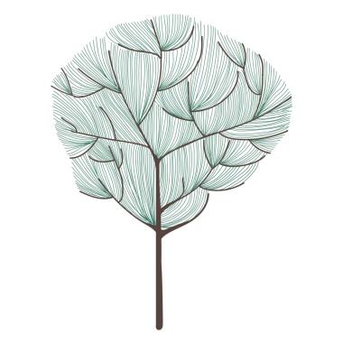 Şirin karalama ağacı çıkartması tasarım elementi