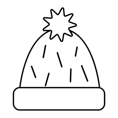 Beyaz kış şapkası çizimi, şeffaf arkaplan