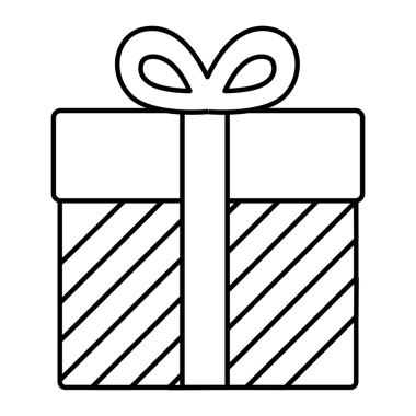 Basit hediye kutusu çizimi, şeffaf arkaplan