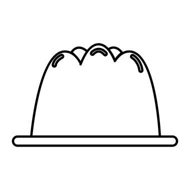 Basit jöleli tatlı çizimi, şeffaf arkaplan