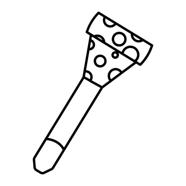 Basit boynuz üfleyici illüstrasyonu, şeffaf arkaplan