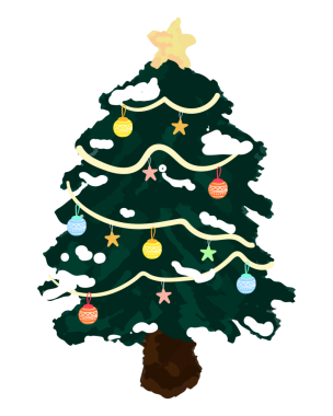 Sevimli Noel ağacı elementi, şeffaf arkaplan