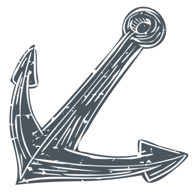 Şeffaf arkaplanda PNG çapa linocut