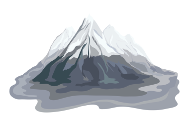 Resmedilmiş dağ illüstrasyon ögesi, şeffaf arkaplan