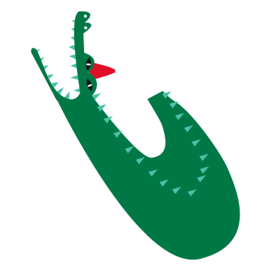 Noel timsahı karalama elementi, şeffaf arkaplan