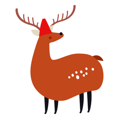 Noel geyiği karalama elementi, şeffaf arkaplan