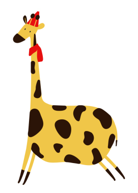 Noel zürafası karalama elementi, şeffaf arkaplan