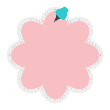 Pembe baloncuk şekilli hatırlatıcı not etiketi tasarımı ögesi