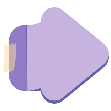 Mor ok şekilli hatırlatıcı not etiketi tasarım ögesi