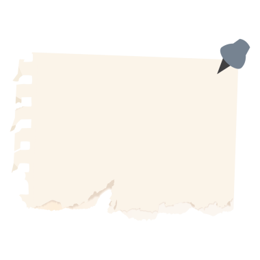 Şeffaf bir iğne ile boş yırtık kağıt seti