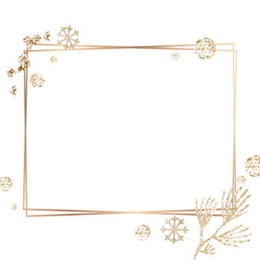 Altın kış png çerçevesi, şeffaf arkaplan
