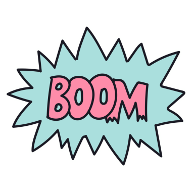 Patlayan bir kabarcık çıkartmasında patlayan kelime şeffaf png