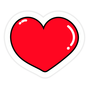 Parlak kırmızı kalp şeklinde şeffaf png