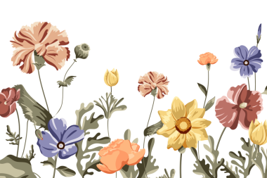 Renkli resimli çiçek tasarımı ögesi