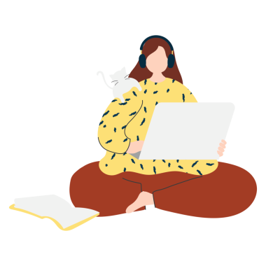 Koronavirüs salgını illüstrasyonu sırasında çevrimiçi çalışma