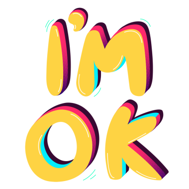 Ben iyiyim, garip png metin tipografisi