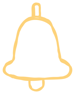 Sarı el çan şeffaf png sembolü çizer