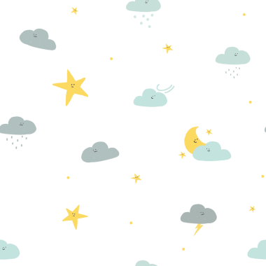 Png gece aralıksız desen arkaplan karalama bulutları ve çocuklar için yıldız