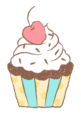 Kek etiketi png, şirin kafe illüstrasyonu