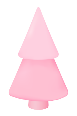 Ağaç pngi, 3 boyutlu pembe şişirilebilir şekil, şenlikli dekorasyon.