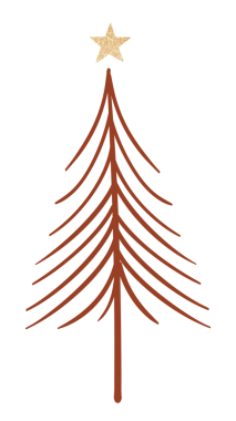 Kahverengi Noel ağacı etiketi şeffaf, yaratıcı karalama el çizimi, şenlikli tasarım