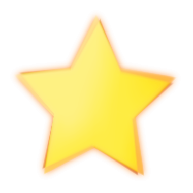 Sarı gradyan yıldız png etiketi, şeffaf arkaplan