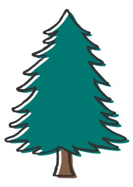 Png ladin ağacı etiketi, şeffaf arkaplan üzerindeki basit satır sanat kolajı ögesi