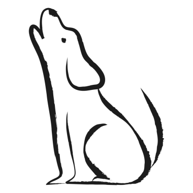 Uluyan köpek png etiketi, şeffaf arkaplanda sevimli karalama