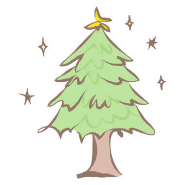 Noel ağacı png etiketi, şeffaf arkaplan üzerine estetik tasarım içinde pastel karalama