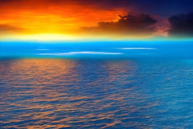 beautiful sunrise over the sea clipart